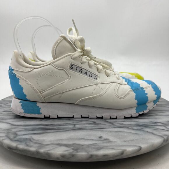 Reebok Collina Strada Classic Sneaker Womens 7 White Leather Call Mom Shoes - Picture 2 of 14